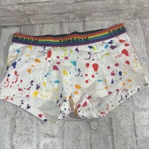 TomboyX Women’s Paint the Rainbow Print Boy Shorts‎ NWOT Size XS